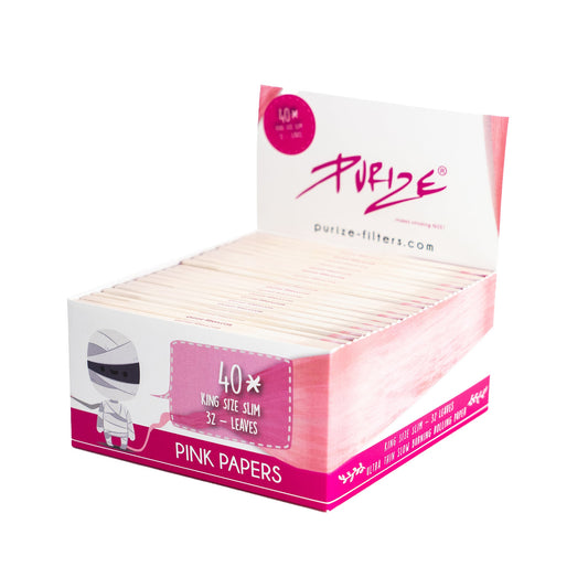 PURIZE® King Size Slim Pink Papers | 40er Box